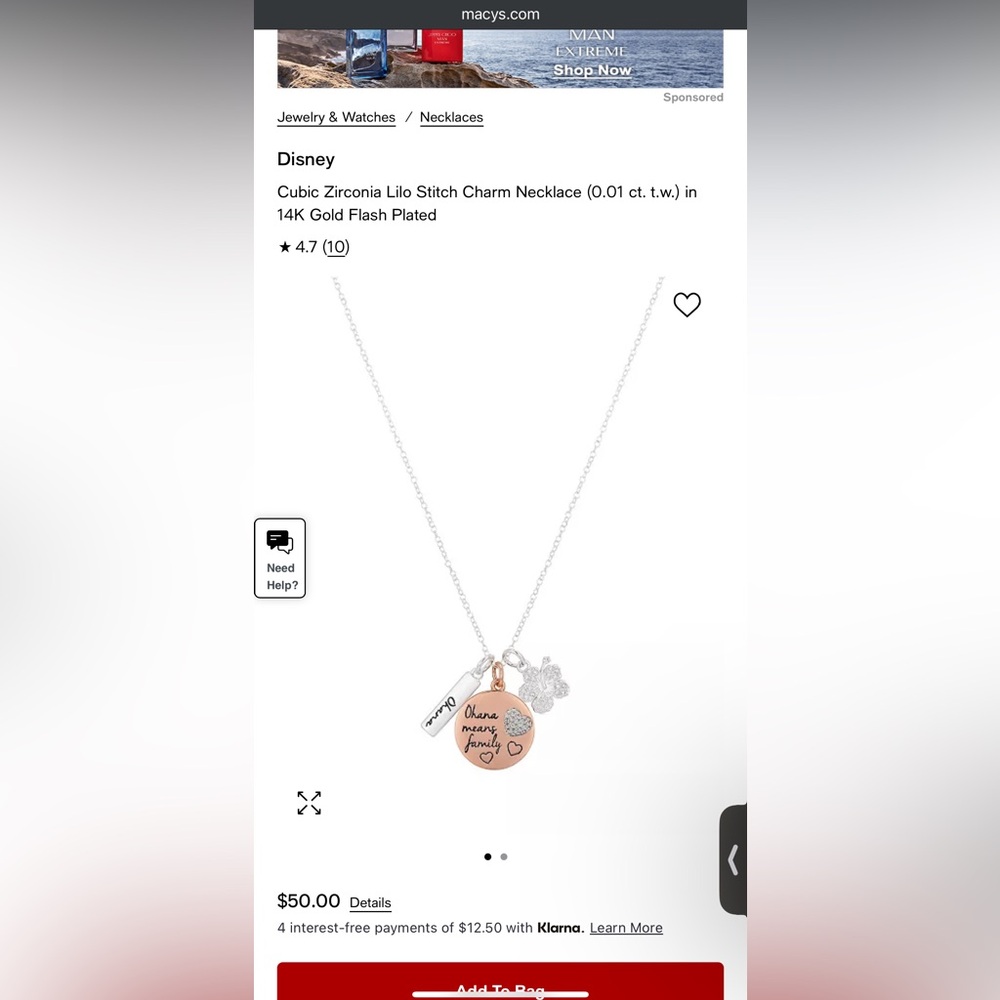 Disney Ohana means Family necklace - Picture 1 of 5